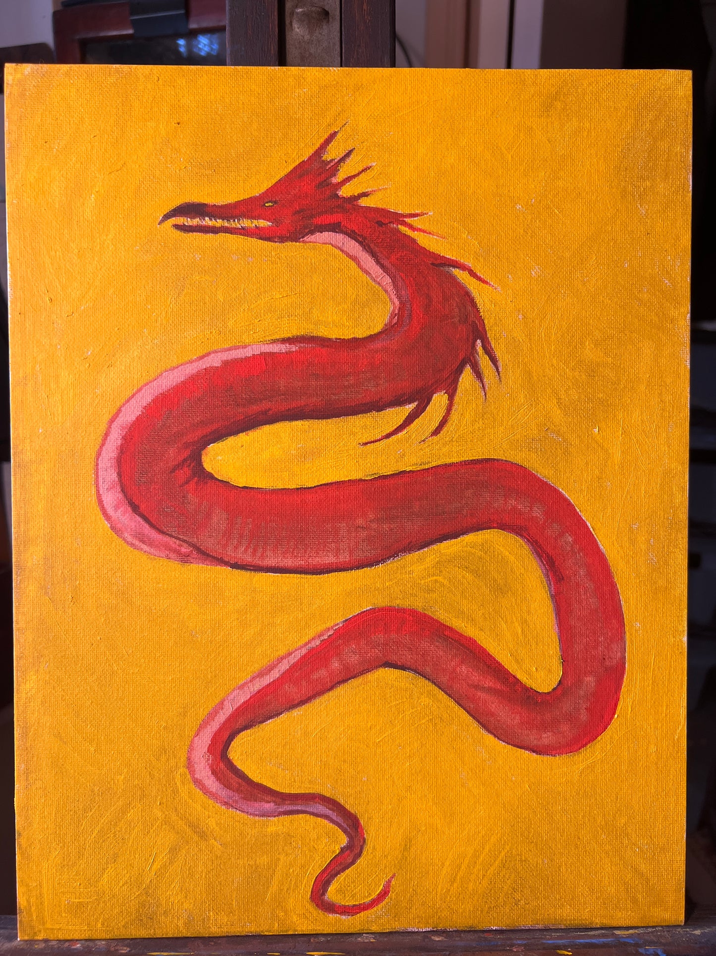 Oil Painting - Red Wyrm